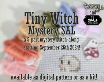 Tiny Witch Mystery SAL Cozy Spooky Magical Cross-Stitch Stitch-a-long Digital XStitch PDF Pattern