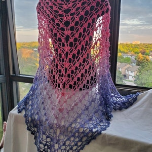 Trans Butterfly Boho Lace Crochet Shawl