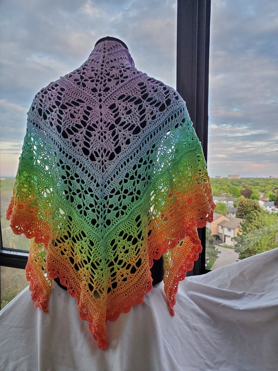 Crochet lace online shawl