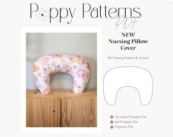 NEW Nursing Pillow Cover Sewing Pattern: US Letter, A4, Projector File (PDF Download) Step by Step Tutorial Included
