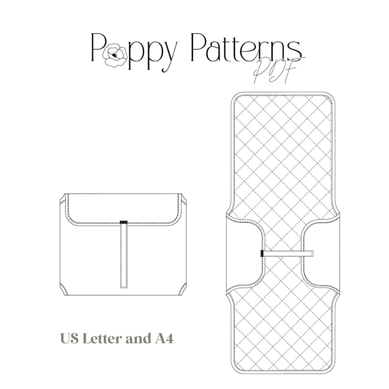Portable Diaper Changing Pad PDF Sewing Pattern US Letter Size and A4 Digital Sewing Pattern with Sewing Instructions and Illustrations image 2