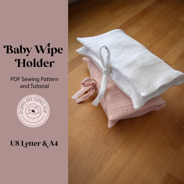 Patron de porte-lingettes pour bébé PDF | Format Lettre US et A4 | Patron de couture numérique | Instructions de couture incluses | Adapté aux débutants