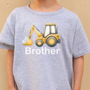 Big brother shirt big brother toddler tshirt big brother gift construction car tshirt soon to be big brother shirt big brother announcement