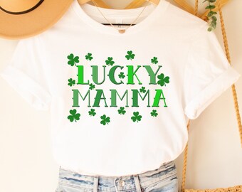 Lucky mamma shirt, st Patrick’s day shirt, mom st patty’s day shirt, lucky shirt, clover shirt, mama tshirt, gift for mom, one lucky mama