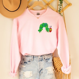The very hungry caterpillar sweatshirt, gift for teacher, back to school clothes, children’s book sweater, caterpillar sweater, plus sizes