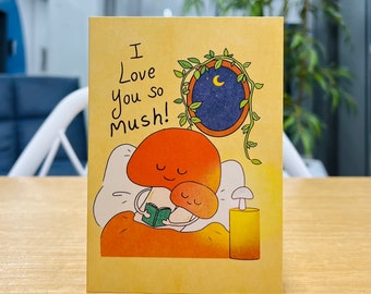 Mushroom card | Lover card | Cottage core | Boyfriend card | Girlfriend card | Anniversary card | Cozy card | Cute card | Couple card