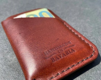 Cartera hecha a mano de cuero buttero italiano