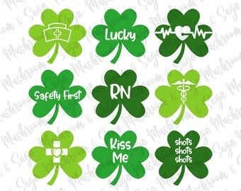 St. Patrick's Day Nurse Digital Download,Nurse Shamrock PNG SVG,One Lucky Nurse Sublimation,St. Patricks Day RN Clipart,Nurse T-shirts