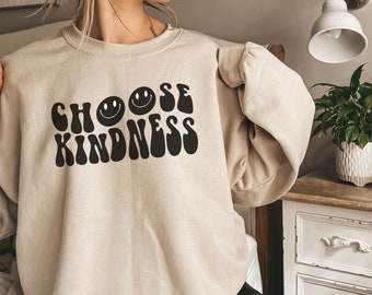 Choose Kindness Sweatshirts,Kindness Sweatshirt,Be Kind Crewneck,Choose Kindness T-shirts,Smiley Face,Trendy Shirt,Positive Affirmation Tees