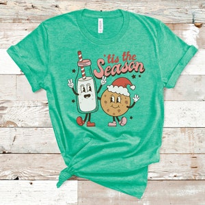 Tis the season shirt,Cute christmas shirt,Christmas shirt,Retro Christmas shirt Xmas Cookies and Milk shirt,Christmas Cookies,Mama Christmas