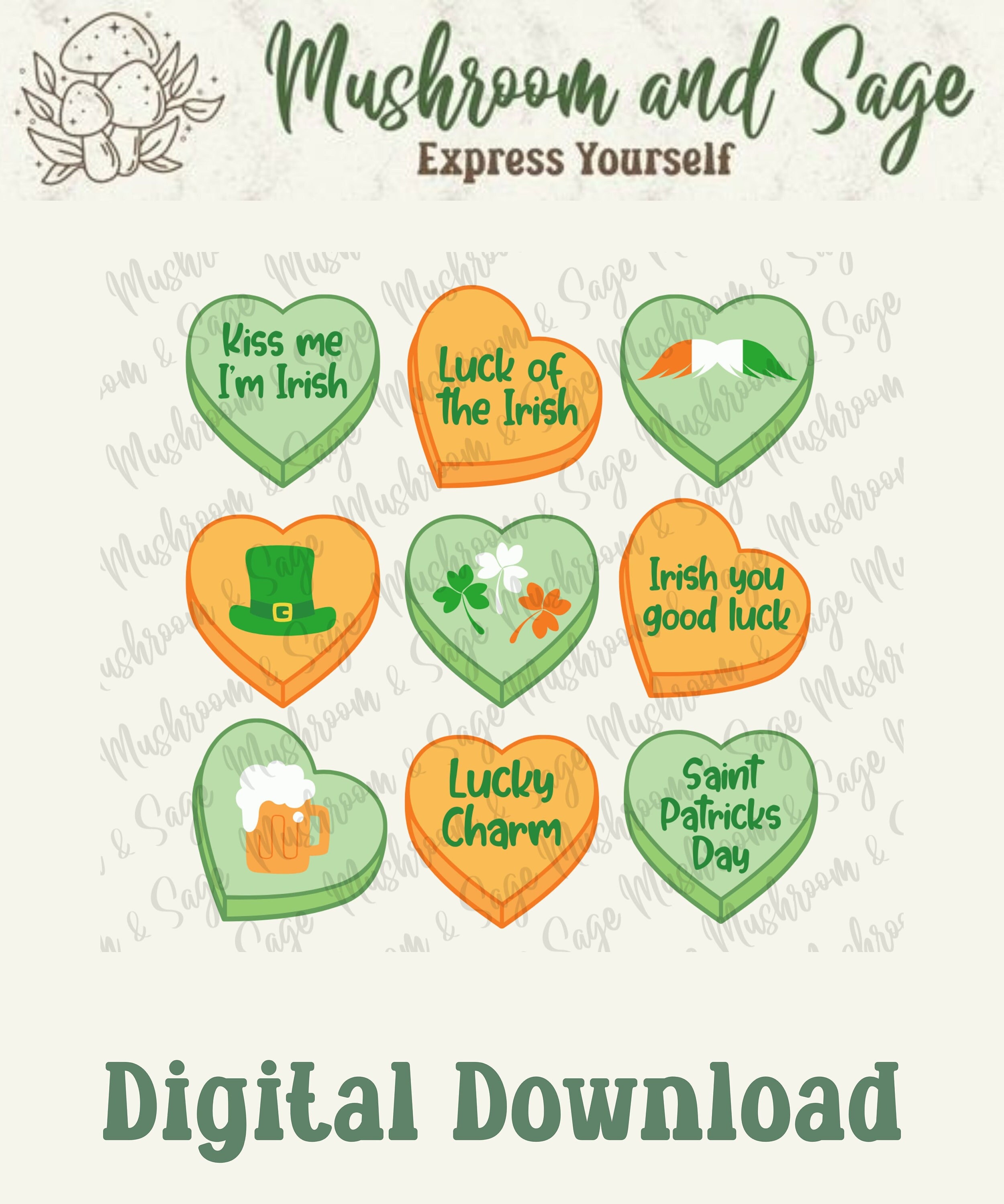 St. Patrick's Day Conversation Heart Digital Download,shamrock PNG  Svg,lucky Sublimation,st. Patricks Day Clipart,kiss Me Im Irish Png,luck -  Etsy, image size:2500x3000
