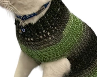 Crochet Cat Dress| Crochet Cat Sweater Pattern, Pet Jumper, DIY, Easy to follow Pattern English