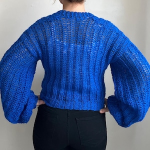 Crochet Cardigan Pattern | Crochet Puffy Cardigan PDF Pattern , English Pattern Size XS - XXL