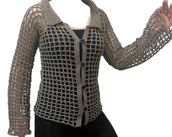 Gehäkeltes Netz Shirt | PDF Pattern, Easy Crochet Pattern, Netzhemd-Muster, englisches Pdf-Muster Von Größe XS bis 5X