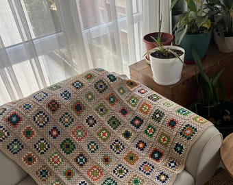 Schema per coperta a quadrati della nonna all'uncinetto / Schema per coperta per arredamento casa, Schema a quadrati della nonna, Download digitale, Schema in inglese
