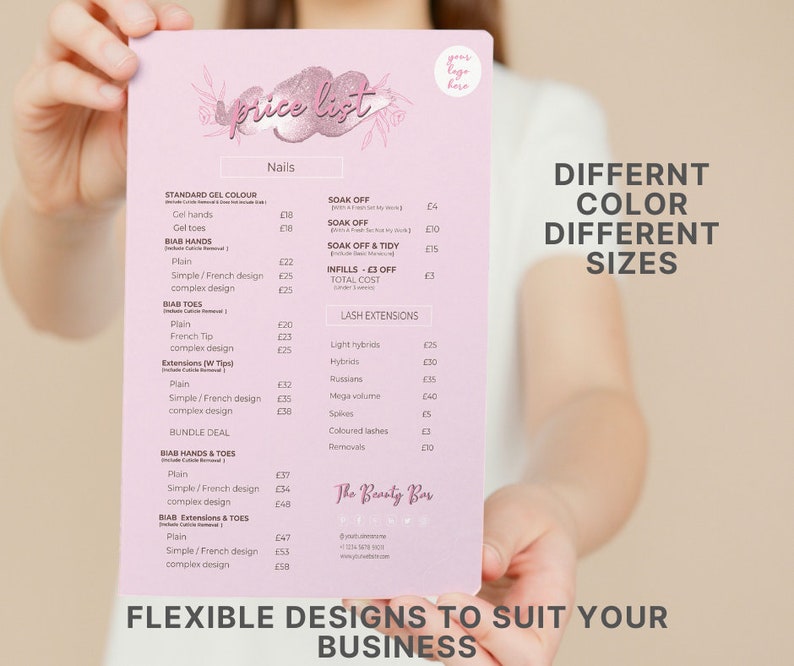 PRICE LIST Template Editable. Printable Pri Sheet, Price Guide, Hair ...