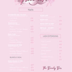 PRICE LIST Template Editable. Printable Pri Sheet, Price Guide, Hair ...