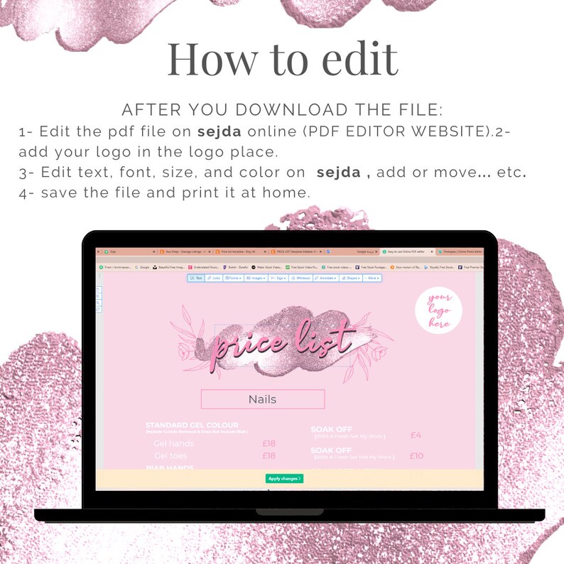 PRICE LIST Template Editable. Printable Pri Sheet, Price Guide, Hair ...
