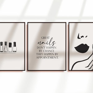 Nail Salon Decor, Nagel Wand Kunst, Digitaler Download, Nagel Salon Wand Kunst, Nail Tech Geschenke, 3er Set Wallart, Nagel Poster, Salon Art Prints