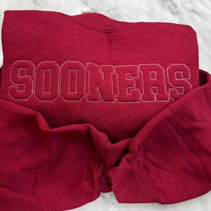 College embroidered sweatshirt- Sooners