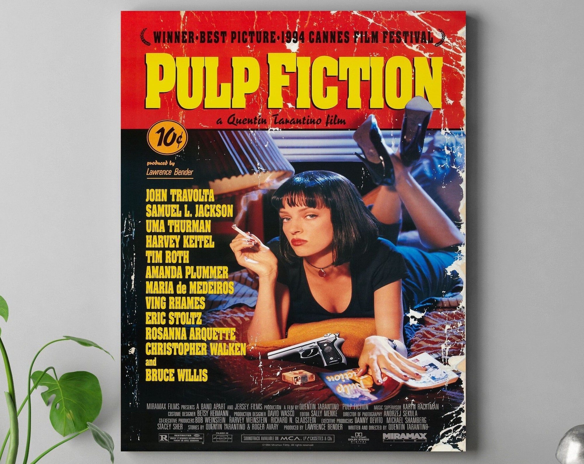Pulp Fiction Movie Art Poster, Pulp Fiction Movie Canvas Art