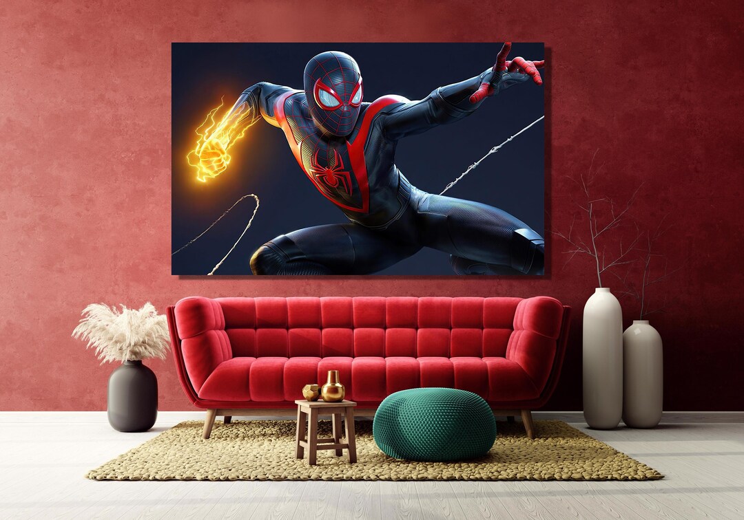 Spiderman Canvas Wall Art Spiderman Poster Print Spiderman Etsy