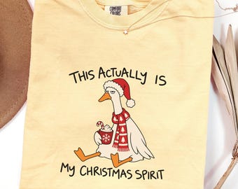 Funny Christmas Shirt, Christmas Goose T Shirt, Christmas Humor Tee, Festive Holiday Shirt, Funny Xmas Gift, Cute Christmas Shirt for Women