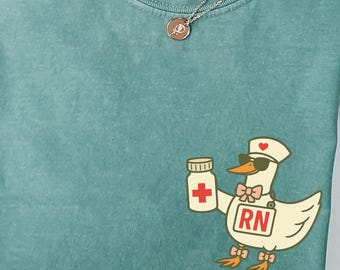 RN Goose Nurse Shirt, Goose Nurse Shirt, RN Shirt Gift For LPN, Nursing Graduate Gift, Comfort Colors® Nurse Shirt Funny