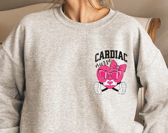 Cardiac Nurse Sweatshirt, Cardiology Nurse Gift, Heart Nurse Crewneck, Cardiologist Pullover, Cardiac ICU RN Crewneck, CVICU Nurse