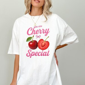 Coquette Cherry and Bow Shirt,Cherries Shirts,Cherry Coquette Tee,Trendy Shirt for Women,Fruit Lover Sweatshirt,Cherry Graphic Tee
