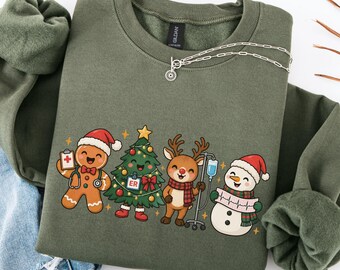 Christmas ER Nurse Sweatshirt, Emergency Room Nurse Crewneck, ER Team Holiday Shirt, Emergency Nurse Christmas Gift, ER Nurse Winter Sweater