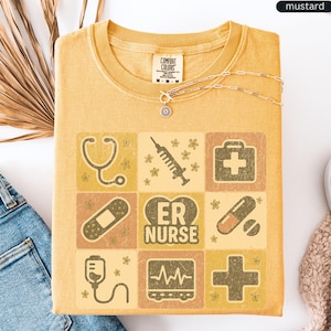 Comfort Colors® ER Nurse Shirts,Retro Emergency Department Nurse Shirt,RN Nurse Shirt, Emergency Medicine Nurse Shirt,Emergency Nurse Gift
