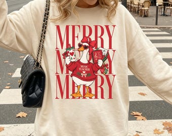 Christmas Music Teacher Sweatshirt, Holiday Music Teacher Gift, Music Teacher Christmas Shirt, Festive Teacher Crewneck, Choir Teacher Gift