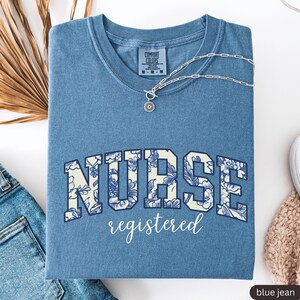 Comfort Colors® Flower Register Nurse Shirt,Nursing School Shirt,RN Shirt,Registered Nurse Gift,Registered Nurse Graduation Shirt,Nurse Gift