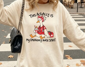 ER Nurse Christmas Sweatshirt, Funny Emergency Room Nurse Crewneck, Emergency Department Gift, ER Rn Holiday Shirt, Er Nurse Christmas Gift