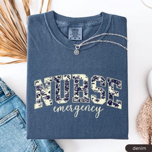 Comfort Colors® Flower ER Nurse Shirt,Emergency Department Shirt,ER Nurse Shirt,Emergency Nurse Gift,Emergency Room Shirt,Gift For Er Nurse