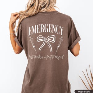 Comfort Colors® Er Nurse Shirt,Emergency Department Shirt,Emergency Nurse Gift,Gift For Er Nurse,ER Department Shirt,ER Bow Nurse Tee