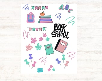 Planner Aufkleber | Bullet Journal| Digitaler Aufkleber | Schule ist cool PNG| Digitaler Download