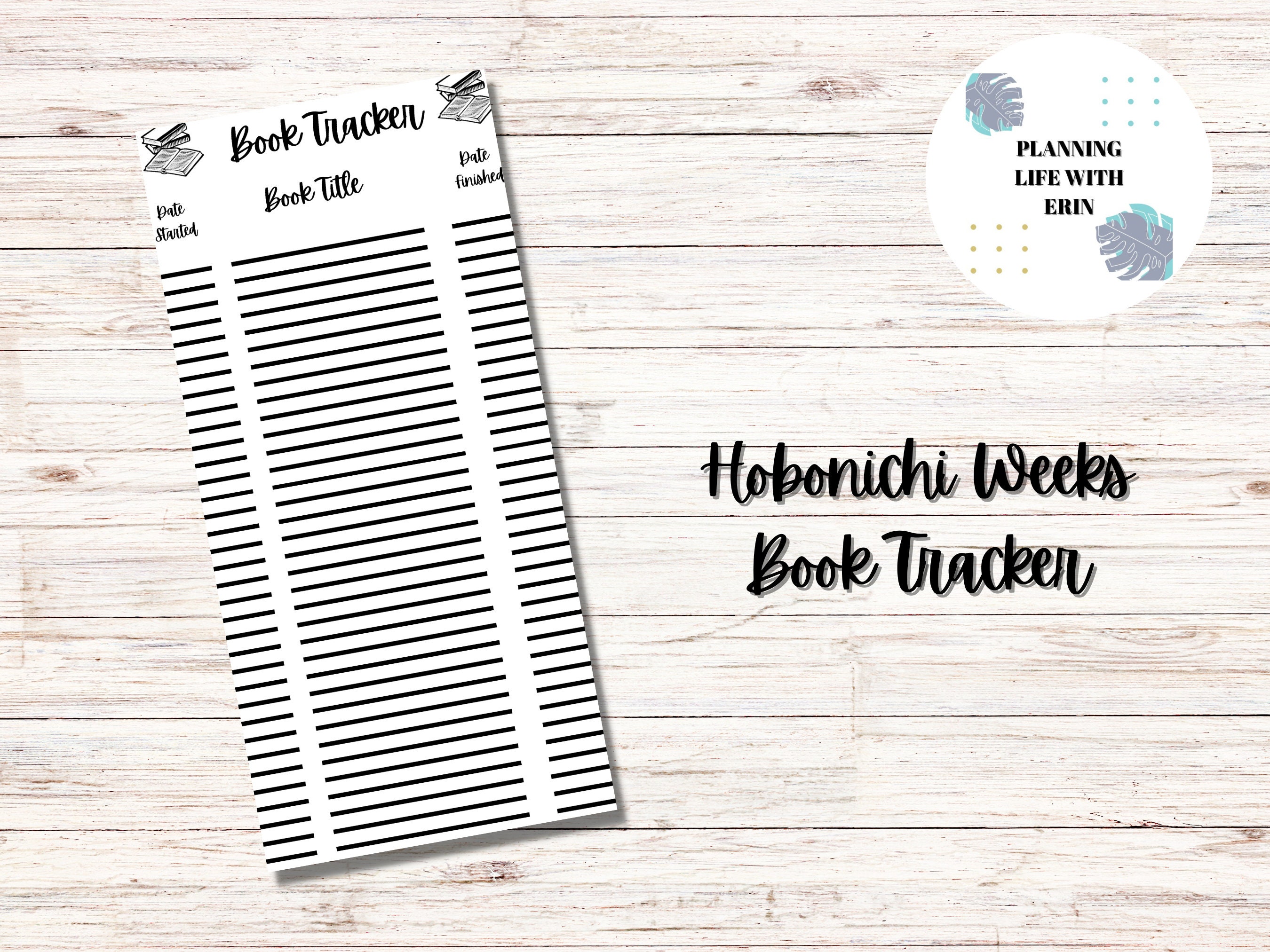Hobonichi Weeks Book Tracker Digital Download, Printable Planner Insert ...