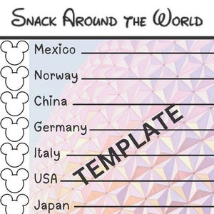 Snack Around the World Passport Template, Printable, Download