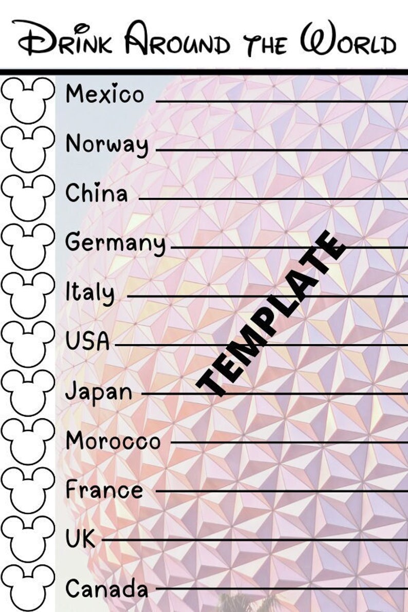 Drink Around the World Passport Template, Printable, Download Etsy