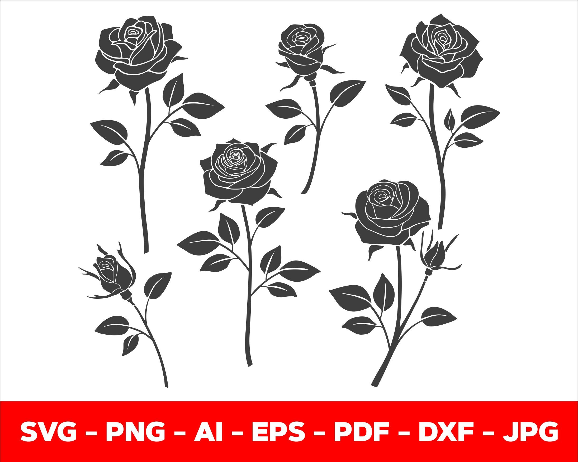 Rose SVG Bundle Roses Svg Bundle Rose Clipart Bundle Rose - Etsy