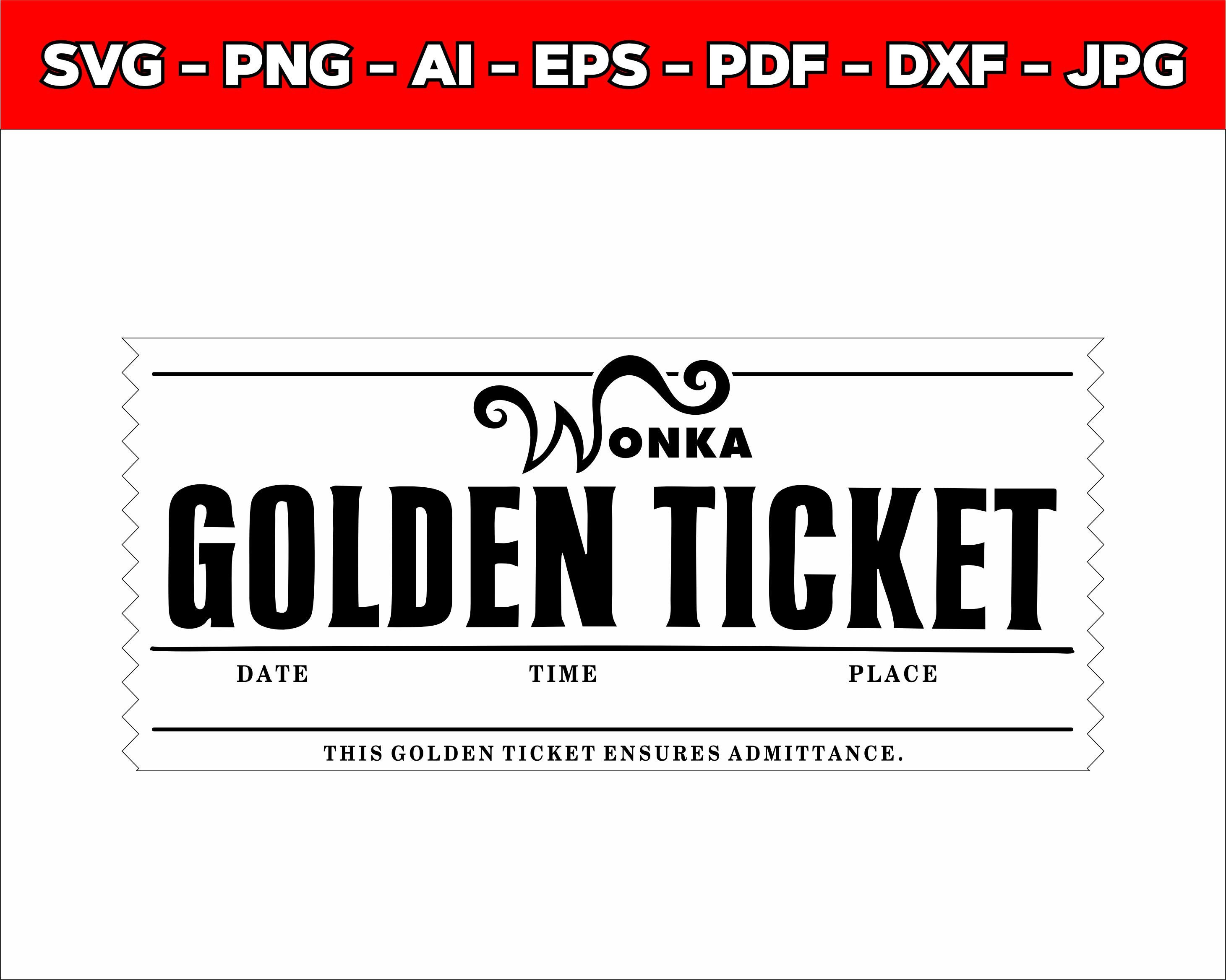 Wonka Bar Svg Ticket Golden Ticket Editable Template DIY Etsy UK