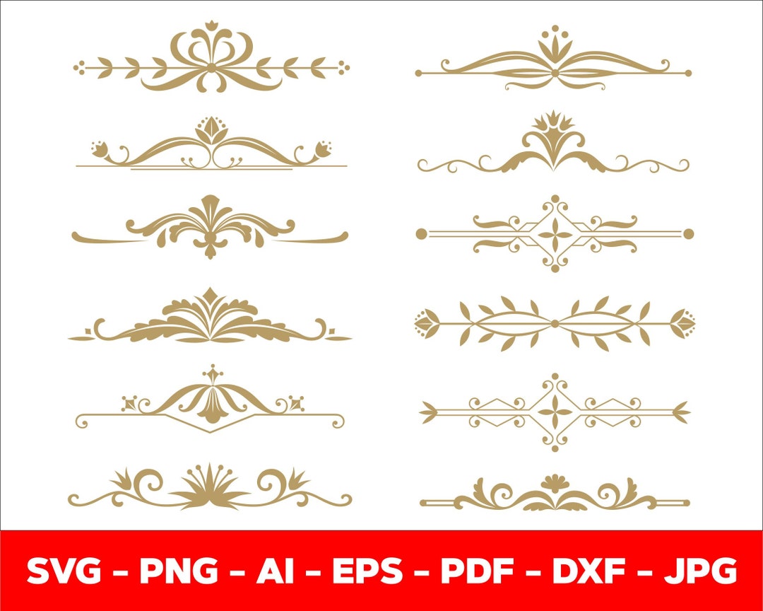 Decorative Elements SVG, Ornaments Svg, Flourishes SVG, Swirls SVG