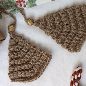 Christmas crochet decoration, Xmas Decor, Christmas tree, Boho chic, Festive decor, Jute yarn, Home Decor, New Home Gifts, Farmhouse Decor