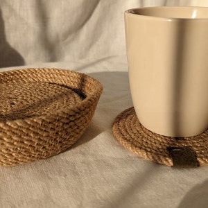 Coaster set, jute coaster, round coaster, handmade coaster, cup mat ,coaster for glass, home décor, table décor, Christmas gift, gift