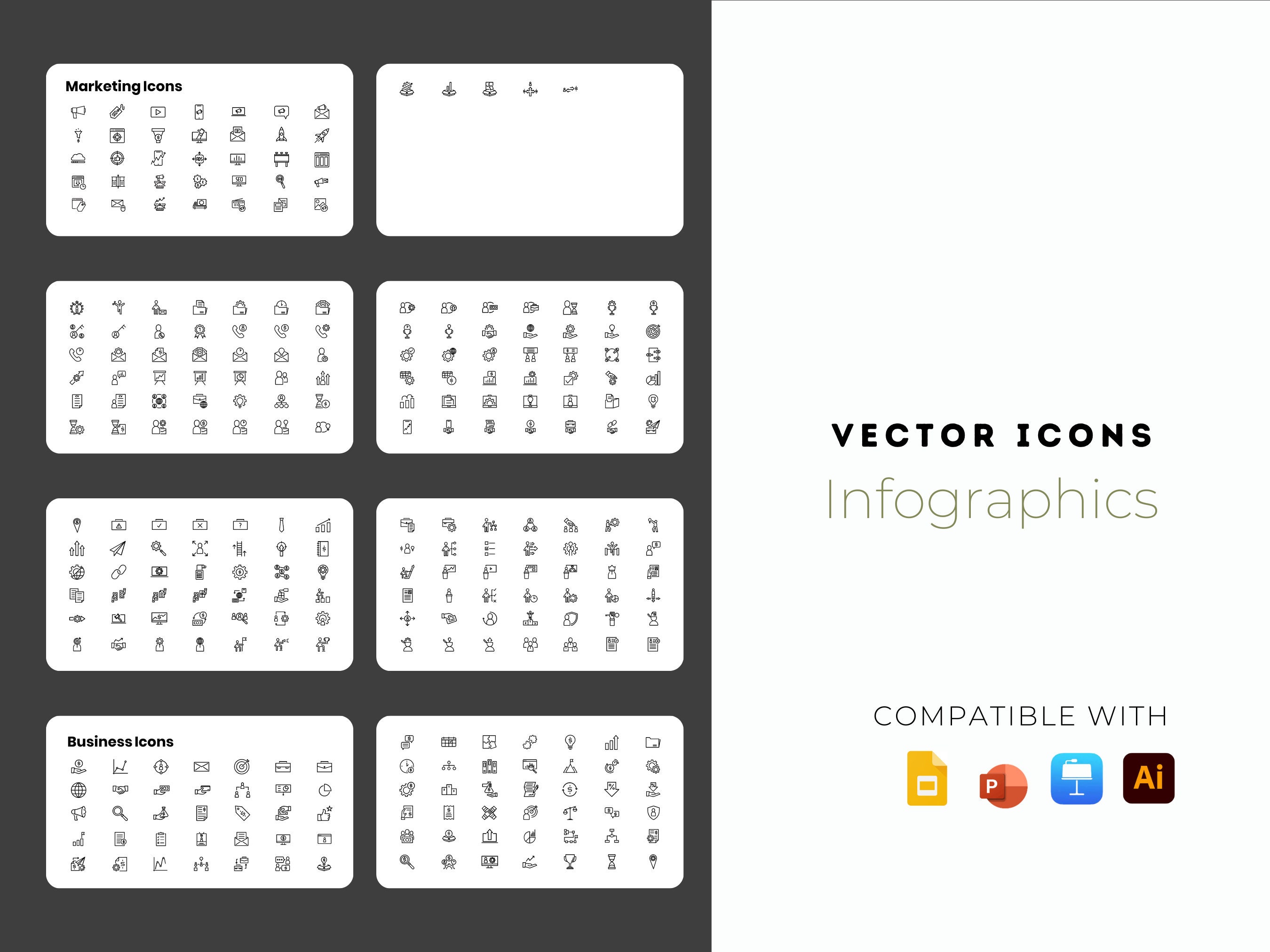 Vector Icons for Powerpoint, Google Slides, Keynote: 3000+ Editable