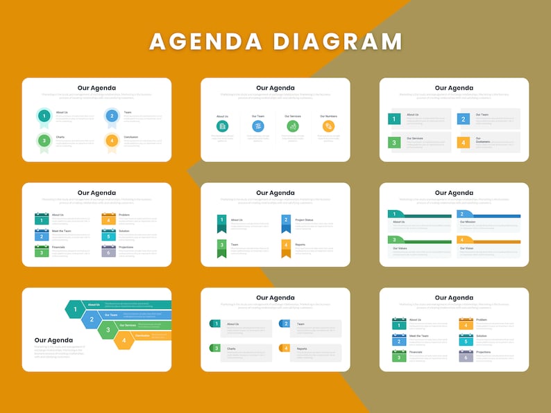 AGENDA Infographics Goolgle Slides Keynote PPT, Modern Slides ...