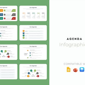 AGENDA Infographics Goolgle Slides Keynote PPT, Modern Slides, Illustrator,powerpoint template, keynote template, Editable Slides,