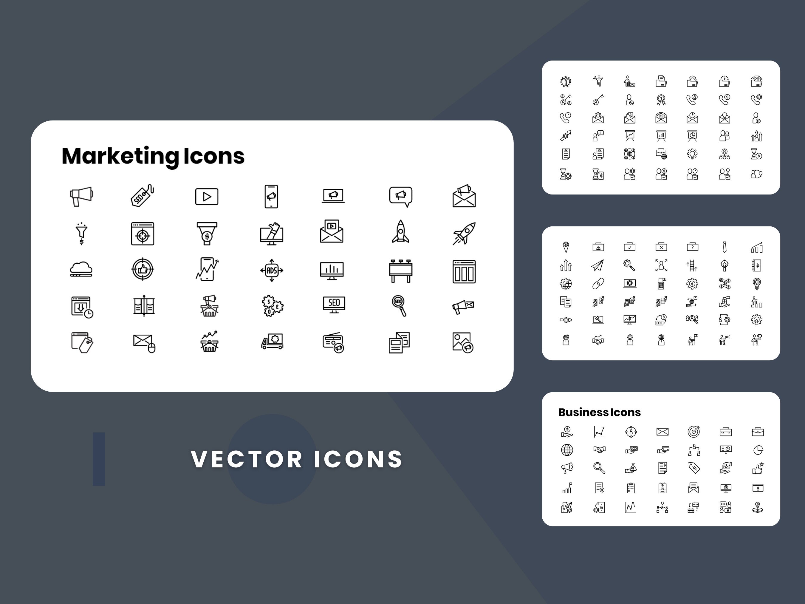 Vector Icons for Powerpoint, Google Slides, Keynote: 3000 Editable